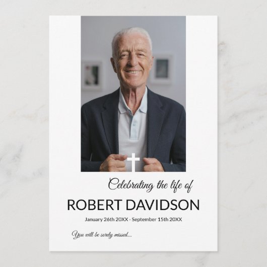 Begrafenis Custom Memorial Fototafel Programmakaart (Voorkant)