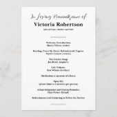 Begrafenis Custom Memorial Fototafel Programmakaart (Achterkant)