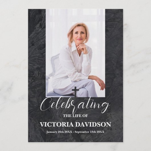 Begrafenis Custom Memorial Fototafel Programmakaart (Voorkant)