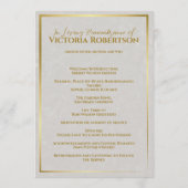 Begrafenis Custom Memorial Fototafel Programmakaart (Achterkant)