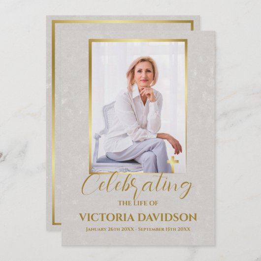 Begrafenis Custom Memorial Fototafel Programmakaart (Voorkant / Achterkant)