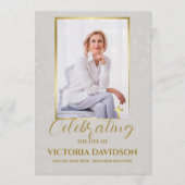 Begrafenis Custom Memorial Fototafel Programmakaart (Voorkant)