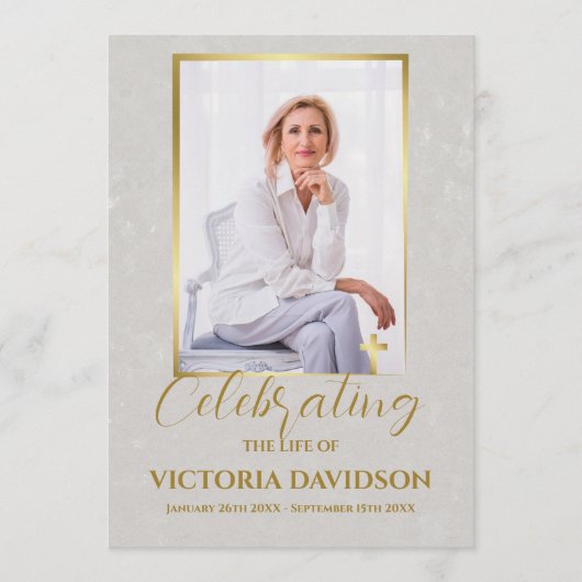 Begrafenis Custom Memorial Fototafel Programmakaart (Voorkant)