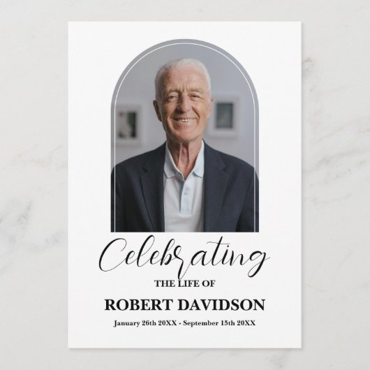 Begrafenis Custom Memorial Fototafel Programmakaart (Voorkant)