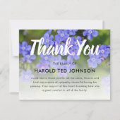 begrafenis dank u | Blauw Vergeet-mij-niet Memoria Bedankkaart (Voorkant)