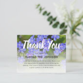 begrafenis dank u | Blauw Vergeet-mij-niet Memoria Bedankkaart (Staand voorkant)