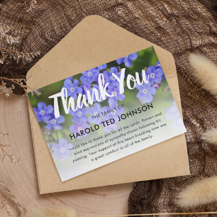 begrafenis dank u   Blauw Vergeet-mij-niet Memoria Bedankkaart