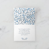 Begrafenis Dank u Blauwe Waterverf bloemen Bedankkaart (Binnen)