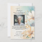 Begrafenis Dank u Bloemen Groen Beige | FOTO Kaart (Voorkant)