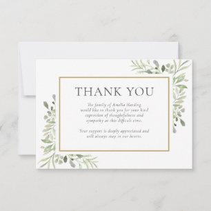 Begrafenis Dank u Foto Botanische Waterverf Kaart