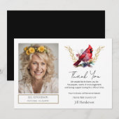 Begrafenis Dank u Foto Kardinaal Kaart (Voorkant / Achterkant)