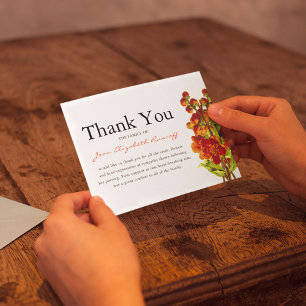 begrafenis dank u   Gedenkteken van rode papaver Bedankkaart