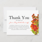 begrafenis dank u | Gedenkteken van rode papaver Bedankkaart (Voorkant)