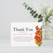 begrafenis dank u | Gedenkteken van rode papaver Bedankkaart (Staand voorkant)