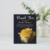 begrafenis dank u | Geel Roos Verval Bedankkaart (Staand voorkant)