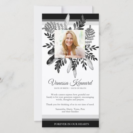 Begrafenis dank u kaarten | Bloemen (Voorkant)