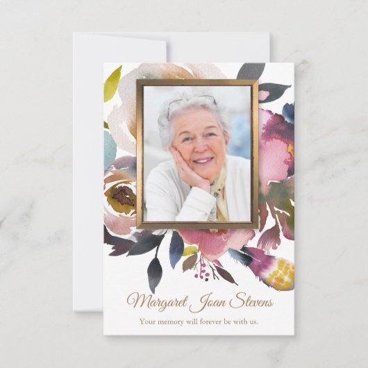 Begrafenis Dank u Kaarten Dusty Blue & Misty Roos (Voorkant)