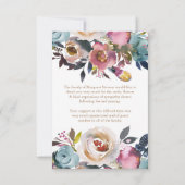 Begrafenis Dank u Kaarten Dusty Blue & Misty Roos (Achterkant)