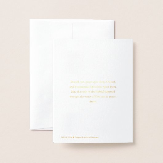 Begrafenis dank u kaarten | Gold Cross 1 Folie (Met envelop)