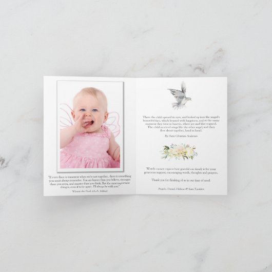 Begrafenis dank u kaarten | Mooie engel 1 (Binnen)