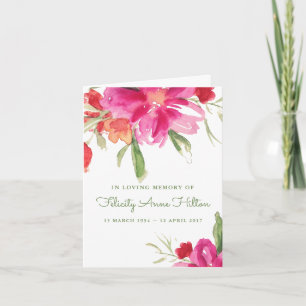 Begrafenis dank u kaarten Waterverf Bloemen 5