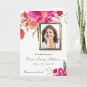 Begrafenis dank u kaarten Waterverf Bloemenfoto