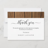 Begrafenis Dank u nota, rustiek hout Bedankkaart (Voorkant)