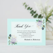 begrafenis dank u Paarse bloemen Bedankkaart (Staand voorkant)