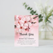 begrafenis dank u | Pink Blossom Memorial Bedankkaart (Staand voorkant)