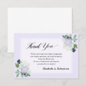 Begrafenis Dank u Purple Flowers Bedankkaart (Voorkant / Achterkant)