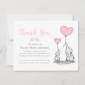 begrafenis dank u | Roze kinderverdriet Bedankkaart (Voorkant)