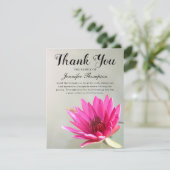 begrafenis dank u | Roze Lotus Rouw Bedankkaart (Staand voorkant)
