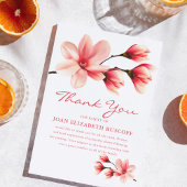 begrafenis dank u | Roze Magnolia Memorial Bedankkaart