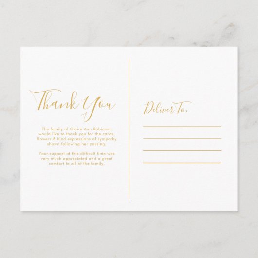 Begrafenis Dank u | Roze witte rozen Uitnodiging Briefkaart (Achterkant)