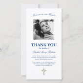 Begrafenis Dank u | Sympathy Blue Foto Bedankkaart (Voorkant)