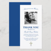 Begrafenis Dank u | Sympathy Blue Foto Bedankkaart (Voorkant / Achterkant)