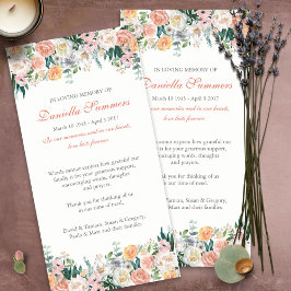 Begrafenis Dankbetuigingskaarten | Watercolorrozen Bedankkaart