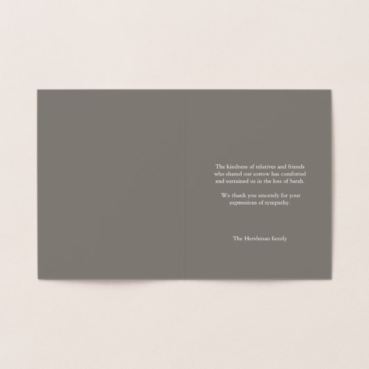 Begrafenis Dankjewel Joodse kaarten | goudfolie (Binnen)