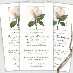 Begrafenis Dankkaartjes Zoete Antieke Magnolia Bedankkaart