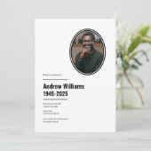 Begrafenis Eenvoudig Modern Zwart-wit | 4 Foto Kaart (Staand voorkant)