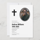 Begrafenis Eenvoudig Modern Zwart-wit Christelijk Kaart (Voorkant)