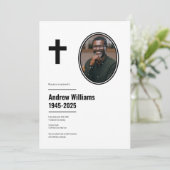 Begrafenis Eenvoudig Modern Zwart-wit Christelijk Kaart (Staand voorkant)