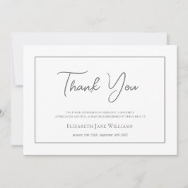 Begrafenis eenvoudig script bedankkaart