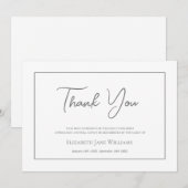 Begrafenis eenvoudig script bedankkaart (Voorkant / Achterkant)