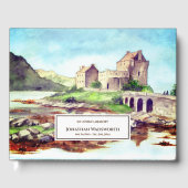 Begrafenis Eilean Donan Castle Scotland Waterverf Gastenboek (Voorkant)