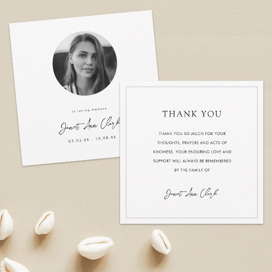 Begrafenis en sympathie bedankkaart