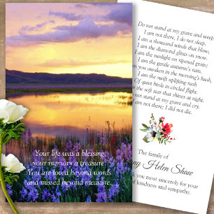 Begrafenis Floral Lake Memorial Gebed Sympathie Ca Visitekaartje