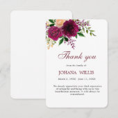 Begrafenis Floral Paarse Memorial Dank u kaart (Voorkant / Achterkant)
