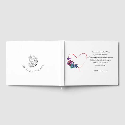 Begrafenis Gastboek hart en bloemen. Gastenboek (Volledig)