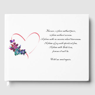 Begrafenis Gastboek hart en bloemen. Gastenboek